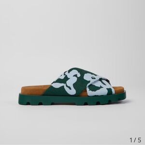 Camper Brutus cloth green sandal